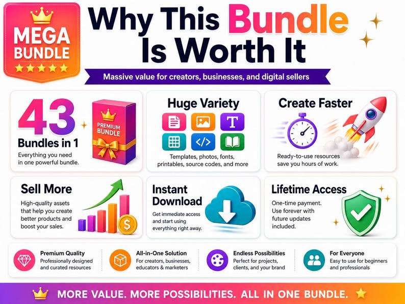 Ultimate Digital Creator Vault – 43 Canva, KDP, Notion & Asset Bundles - preview 2