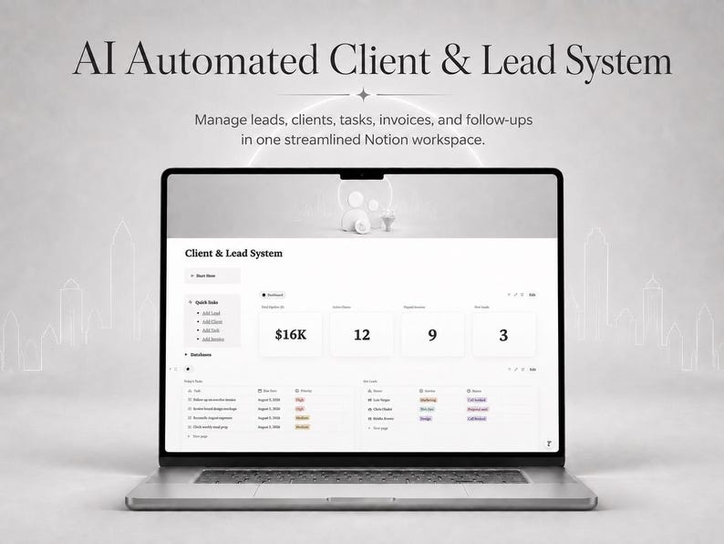 AI Client & Lead CRM for Notion - Follow-Up, Pipeline & Invoicing - product preview